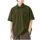 thumbnail image 2 of Blusa y camisa de manga corta con cuello vuelto para hombre, de color liso, holgada, informal, con bolsillo y cremallera, de poliéster., 2 of 5
