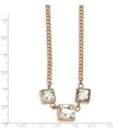 thumbnail image 2 of Stainless Steel Rose Ip-plated Wht Glass With 2.5in.ext Curb Necklace - 16.5 Inch, 2 of 2