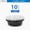Black, variant on Mainstays 10-Piece Round Meal Prep Containers with Lids, 1L BPA-Free, Microwave & Dishwasher Safe