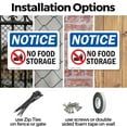 thumbnail image 3 of (2 Pack) No Food Storage OSHA Notice Sign 24 Inch X 18 Inch Indoor / Outdoor Rust-Free Aluminum Metal Signs for Workplace, Workshop, and Construction Site, Made in the USA, 3 of 8