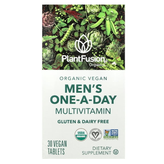 PlantFusion Men's One-A-Day Multivitamin, 30 Vegan Tablets