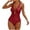 Red, variant on Bigersell Glitter One-Piece Swimsuit Women Keyhole Front V-Neck Bathing Suit Low Back High Cut 1 Piece Swimsuit Monokini Swimwear for Summer Beach Vacations Blue M