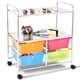 thumbnail image 4 of Costway Carrito Auxiliar con 4 Cajones Apilables y 2 Estantes 4 Ruedas Organizador para Cocina Baño Oficina 58,5 x 37 x 75 cm, 4 of 9