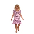 thumbnail image 6 of Actgleam Summer Girls Dress Floral Print Flutter Sleeve A-line Ruffle Sundress,Pink Floral,5-6Y, 6 of 10