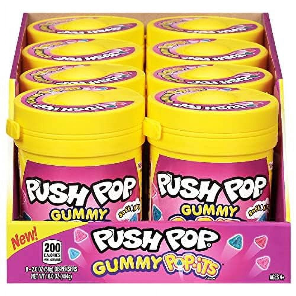 Push Pop Pop-Its Gummy Candy - 8 Count Gummy Candy With Fun, Portable Containers - Fruity Delicious Flavors - Party Favors & Party Candy for Kids - Bulk Assortment of Sweet Gummy Candy