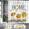 thumbnail image 3 of KOKGYM Home Sweet Home Sunflower Polyester Shower Curtain, 72" x 72" Waterproof, 3 of 9