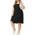 thumbnail image 4 of Agnes Orinda Women's Plus Overall Dresses Frayed Adjustable Strap Irregular Hem Denim Dress, 4 of 6