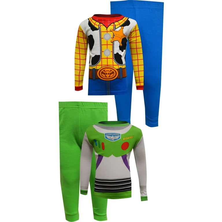 Disney Boys Toy Story Buzz Lightyear and Woody Cotton 4 Pc