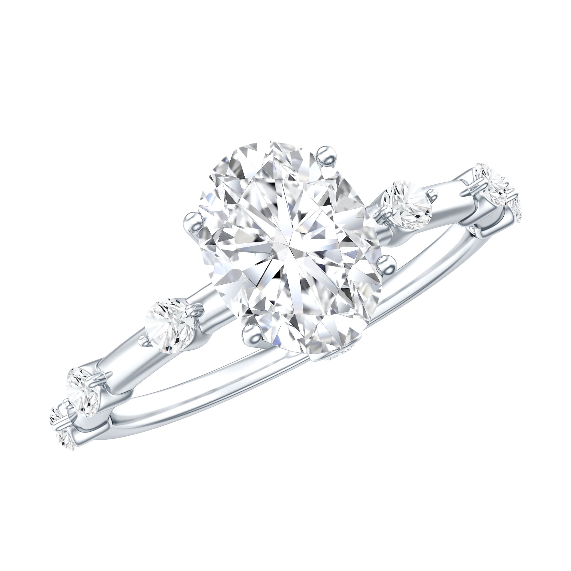 Rosec Jewels 1.2 Ct Moissanite Engagement Ring for Women (925 Silver Hallmark) - D-VS1 Grade Oval Moissanite Solitaire Ring - Ready to Gift, US 5.00