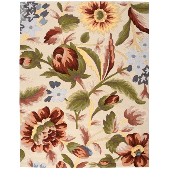 Nourison Fantasy Botanical Ivory 8' x 10'6" Area Rug, (8x11)