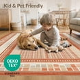 thumbnail image 4 of ODIKA 9'x12' Washable Area Rug Non-Shedding, Easy Care Rag Checkered Layered Mosaic Grid Farmhouse Vintage Frame Doormat for Master Suite, California King, Under Bed, 4 of 7