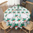 thumbnail image 3 of Christmas Round Tablecloth 60x60in(153x153cm) – Waterproof Polyester Table Cover with Full Print Design, Wrinkle Resistant & Washable for Kitchen Dining Party Decor, 3 of 6