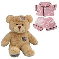 Brown Patches Bear in Adorable 8 inch Pink Satin PJ’s – A Plush Toy That’s Ideal for Comforting Bedtime Moments, Playful Adventures, and Huggable Fun