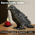 thumbnail image 4 of PYAN-Gothic Home Decor Fake Crow Light Holder Raven Lamp Tealight Candle Holder Resin Statue Half Silver, 4 of 4
