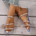thumbnail image 6 of Miluxas Women's Strappy Sandals Rhinestone Glitter Flat Sandals Sequin Slide Sandals Gold, 6 of 6