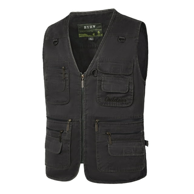 Leutsin Men's Outdoor Vest Leisure Jacket Lightweight Vest With Zip Many Pockets