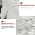 thumbnail image 3 of Exclusivo Mezcla Bed Quilt Set King Size for All Seasons, Stitched Pattern Quilted Bedspread/ Bedding Set/ Coverlet with 2 Pillow shams, Lightweight and Soft, White, 3 of 7