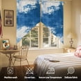 thumbnail image 5 of Abstract Mottled Design Swag Curtain Valance for Windows, Retro Blue White Gradient Window Treatments Short Swag Topper for Kitchen Windows Bathroom Bedroom, 28"x36", 5 of 8