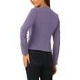thumbnail image 3 of INSPIRE CHIC Women's Vintage Jacket Button Lightweight Short Jacket with Pockets M Purple, 3 of 6