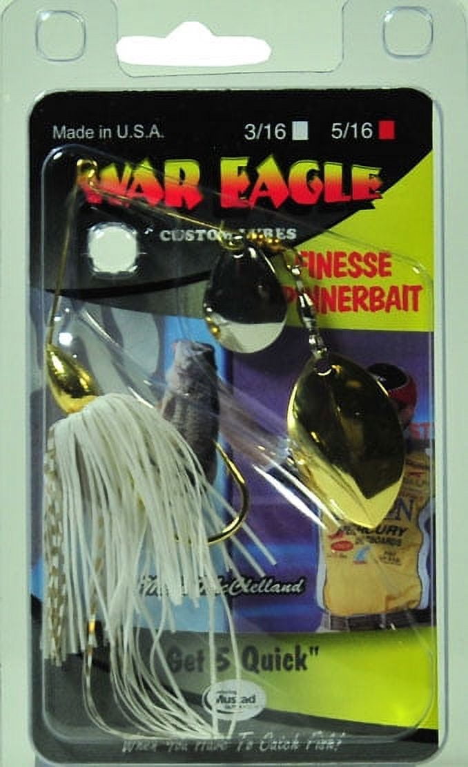 War Eagle Gold Frame Finesse Colorado Turtleback Spinnerbaits White Gold 5/16 oz.