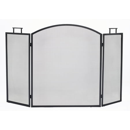 Copper Victorian Fireplace Screen - Pleasant Hearth Classic Fireplace Screen, Black