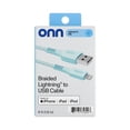 thumbnail image 4 of onn 6ft Lightning to USB-A Braided Charging Cable, MFI Certified, Aqua - Compatible with iPhone 14/13/12/11/X/XR/XS/8/7/6/5, iPad, Airpods and more, 4 of 10