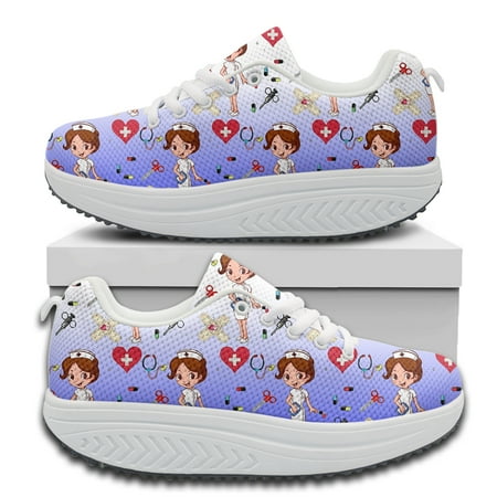 

Gradient Pink Kawaii Nurse Tool Pattern Autumn Winter Sport Shoes Outdoor Travel Breathable Woman Brand Sneakers Print On Demand