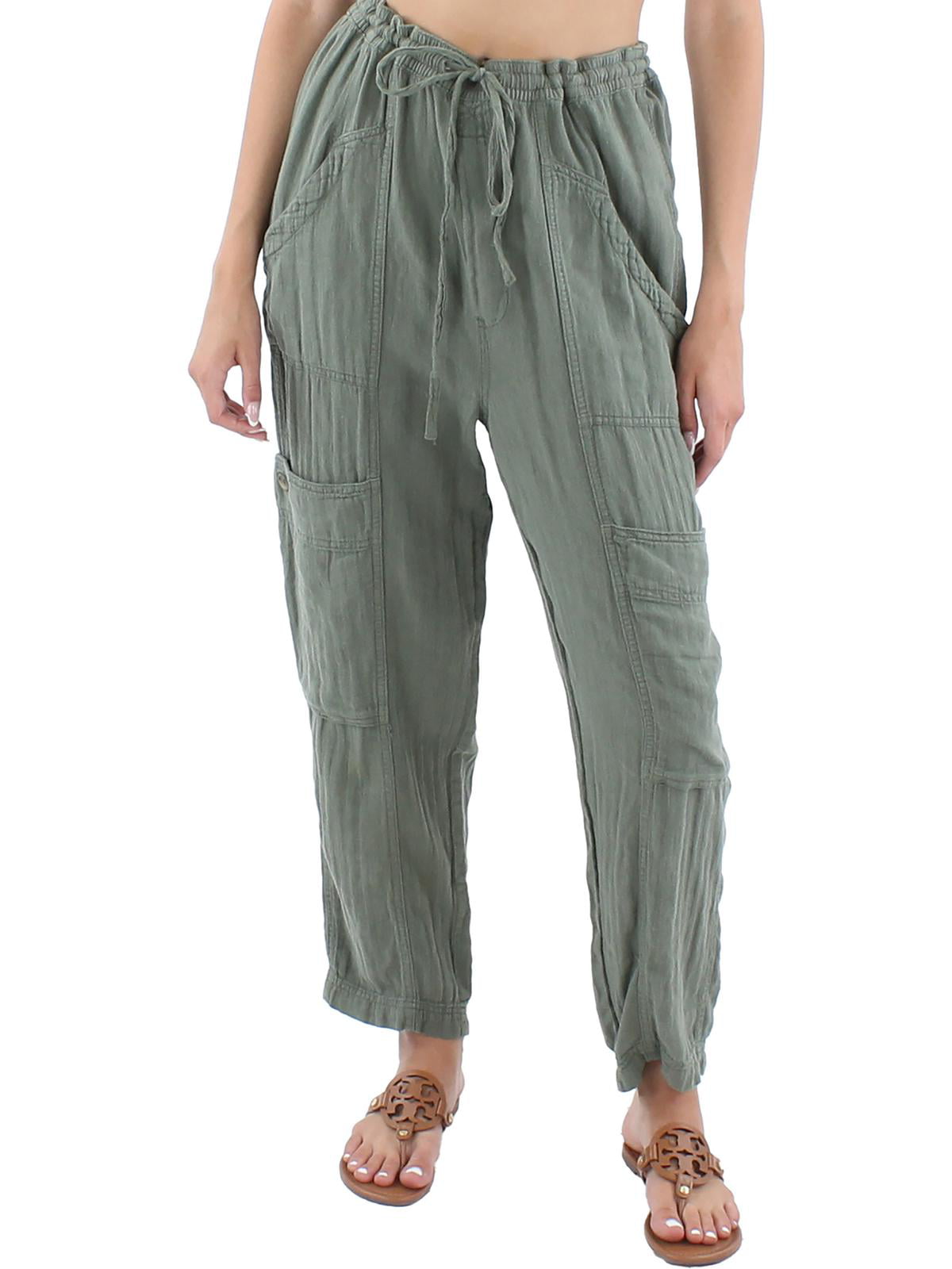 Free People Womens Linen Utility Cargo Pants - Walmart.com