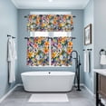 thumbnail image 4 of Country Kitchen Curtains Valances and Tiers Set of 3 Watercolor Pastoral Wild Flowers Tier Curtains and Valance with Rod Pocket for Small Windows, 27.5"x24", 4 of 9