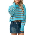 thumbnail image 1 of SUNSIOM Pull-Over Femme Couleur Unie/rayé Col Rond Manches Longues Ample Printemps Automne Décontracté Mode Urbaine, 1 of 6