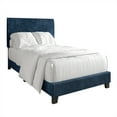 thumbnail image 5 of Castle Place Chic Corduroy Velvet Upholstered Twin Bed, Navy Blue, 5 of 6