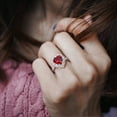thumbnail image 3 of Created Forever Women's Created Ruby and Lab Grown Diamond Sterling Silver Halo Heart Ring, 3 of 10