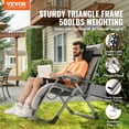 thumbnail image 2 of Silla Zero Gravity VEVOR, reclinable de 33 pulgadas, soporte de 500 libras, 2 of 9