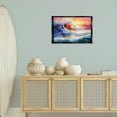 thumbnail image 3 of Stupell Industries Sunrise over Ocean Wave Nautical & Beach Painting Black Floater Framed Canvas Art Print Wall Art, 25 x 17, 3 of 10