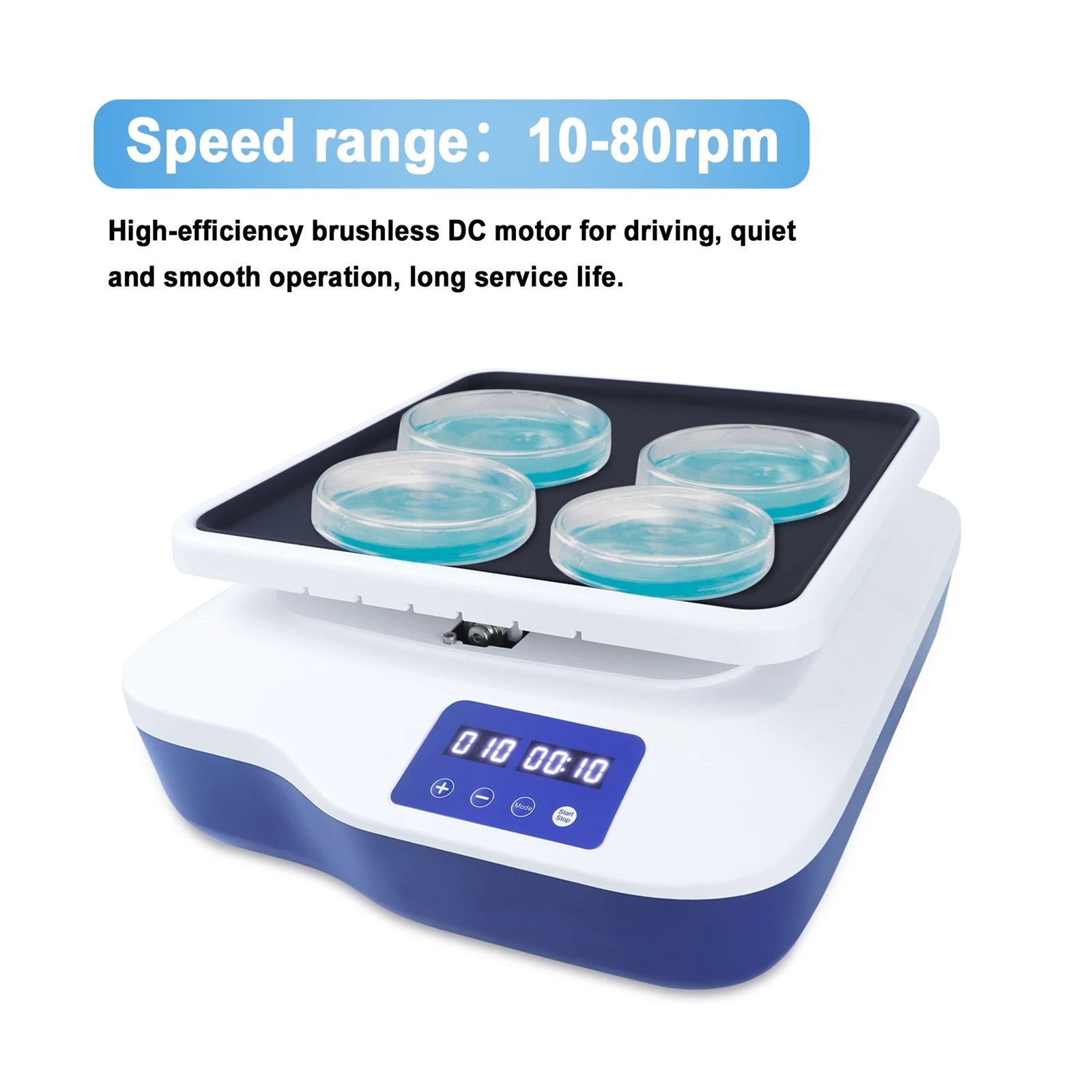 Circular Rocker SK-R1807-S LED Digital Rocking Shaker Mixing Oscillator Adjustable Speed 10-80rpm ,Easy to Use