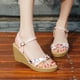 thumbnail image 1 of Sandalias de verano con tacón de cuña para mujer, tacones altos, boca de pez, hebilla de Metal, para mujer Wmkox8yii nm10479, 1 of 4