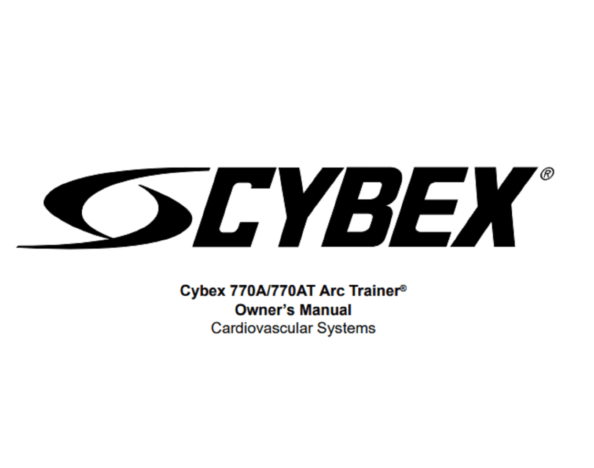 Owner Manual 5770 Works W Cybex Arc Trainer 770A 771A Elliptical Walmart