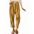 thumbnail image 3 of Pants for Women Casual High Waisted Straight Leg Pants Loose Comfy Trousers with Pockets Khaki S, 3 of 6