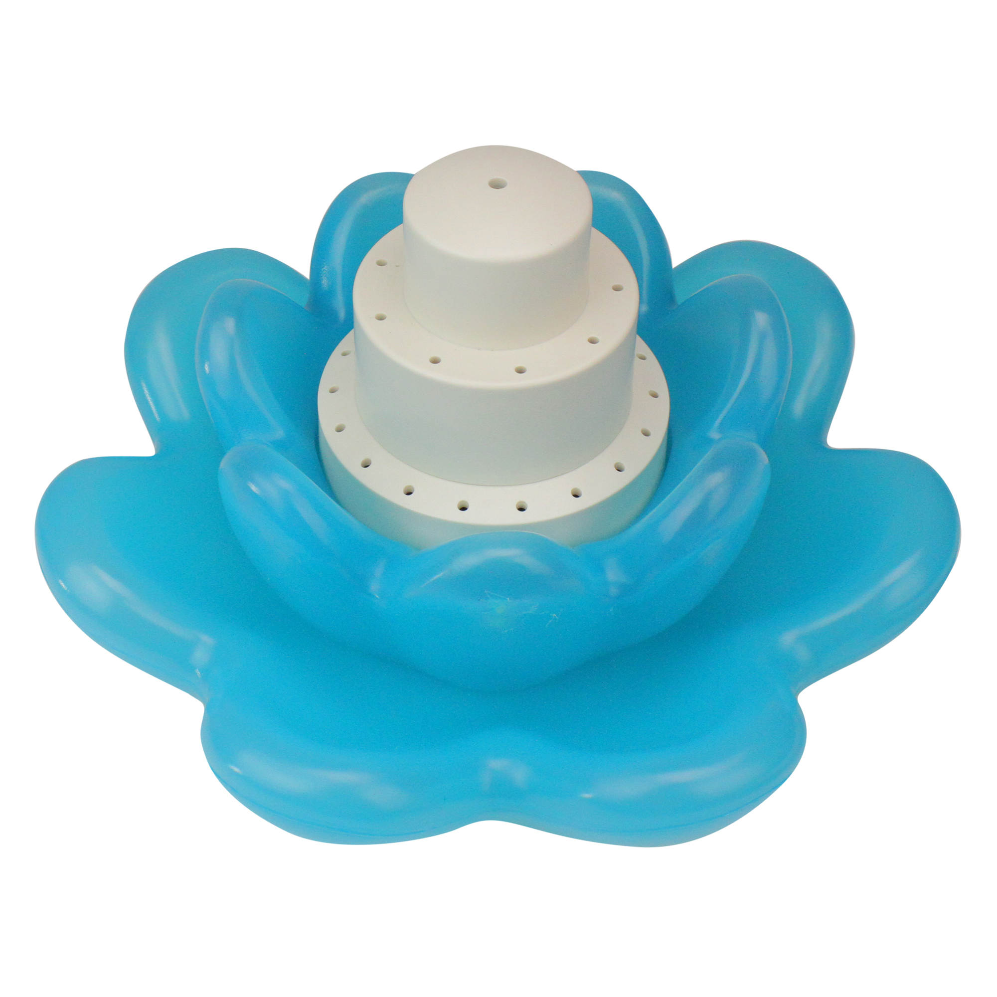 Swimline Floating Blue Blossom Flower Triple Tier Water Fountain for Swimming Pools 11" White