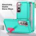 thumbnail image 3 of for Samsung Galaxy S22 Plus Case Galaxy S22+ Case with Kickstand Case 3-Layer Military Grade Protective Case Cover Silicone Rugged Shockproof for Galaxy S22 Plus S22+ Phone Case (Cyan+Rose Red), 3 of 17