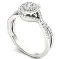 thumbnail image 2 of 1/2 Carat T.W. Diamond Criss-Cross Shank Halo Cluster 10kt White Gold Engagement Ring, 2 of 4