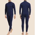 thumbnail image 4 of (clearance Sale)MSJUHEG Two Piece Sets Turtle Necks Tops Thermal Underwear for Men Medium High Collar High Warm Underwear Lamb Huge Thick Set Thick Pants Underwear Set Long Johns for Men Navy 3xl, 4 of 5