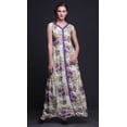 thumbnail image 2 of Bimba Floral Women Long Floral Party V NeckÂ&nbsp;DressÂ&nbsp;Front Slit Sleeveless Maxi Gown-Small, 2 of 5