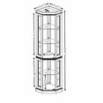 thumbnail image 2 of Elegant Corner Glass Cabinet Lighted - Light Oak, 2 of 11