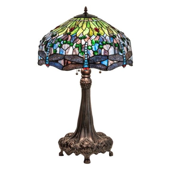 Meyda Tiffany 47552 3 Light 31" Tall Tiffany Table Lamp - MultiColor