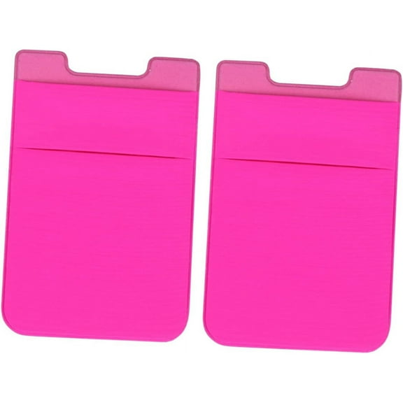 Phone Card Holder 2pcs Pocket Wallet Stick on Cell Phone Cellphone Holder Credit Card Cell Phone Stickers Double Layer Smartphone
