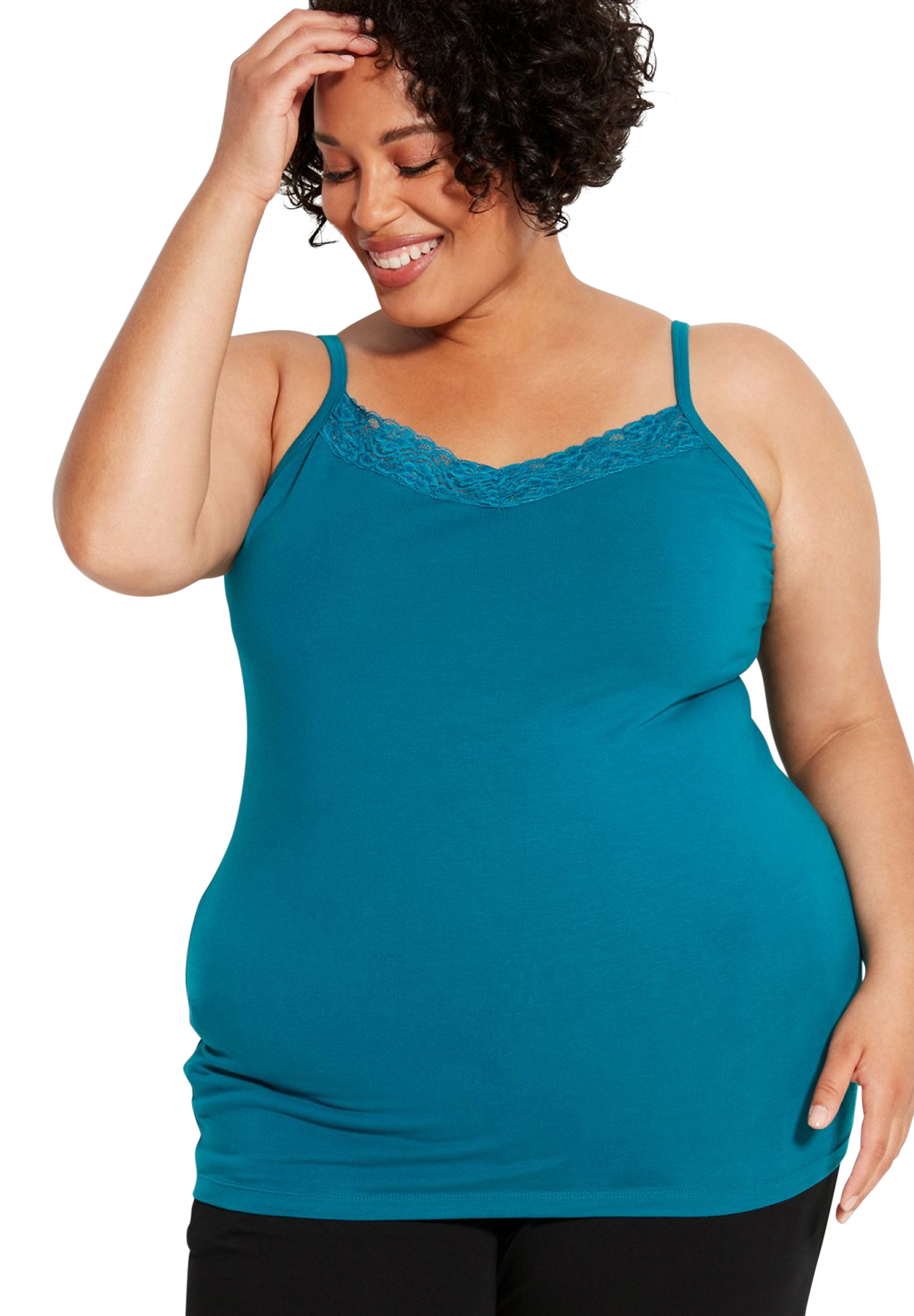 Catherines Womens Plus Size Lace-Trimmed Camisole