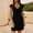 Black, variant on Women's Casual Dress Summer Beach Loose Fit V Neck Dress with Ruffled Sleeves for Relaxed Style Brown XL