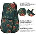 thumbnail image 2 of Yayeee Double Oven Mitt Kitchen Heat Resistant Baking 35" x7" Quilted Glove, Floral Christmas, 2 of 6
