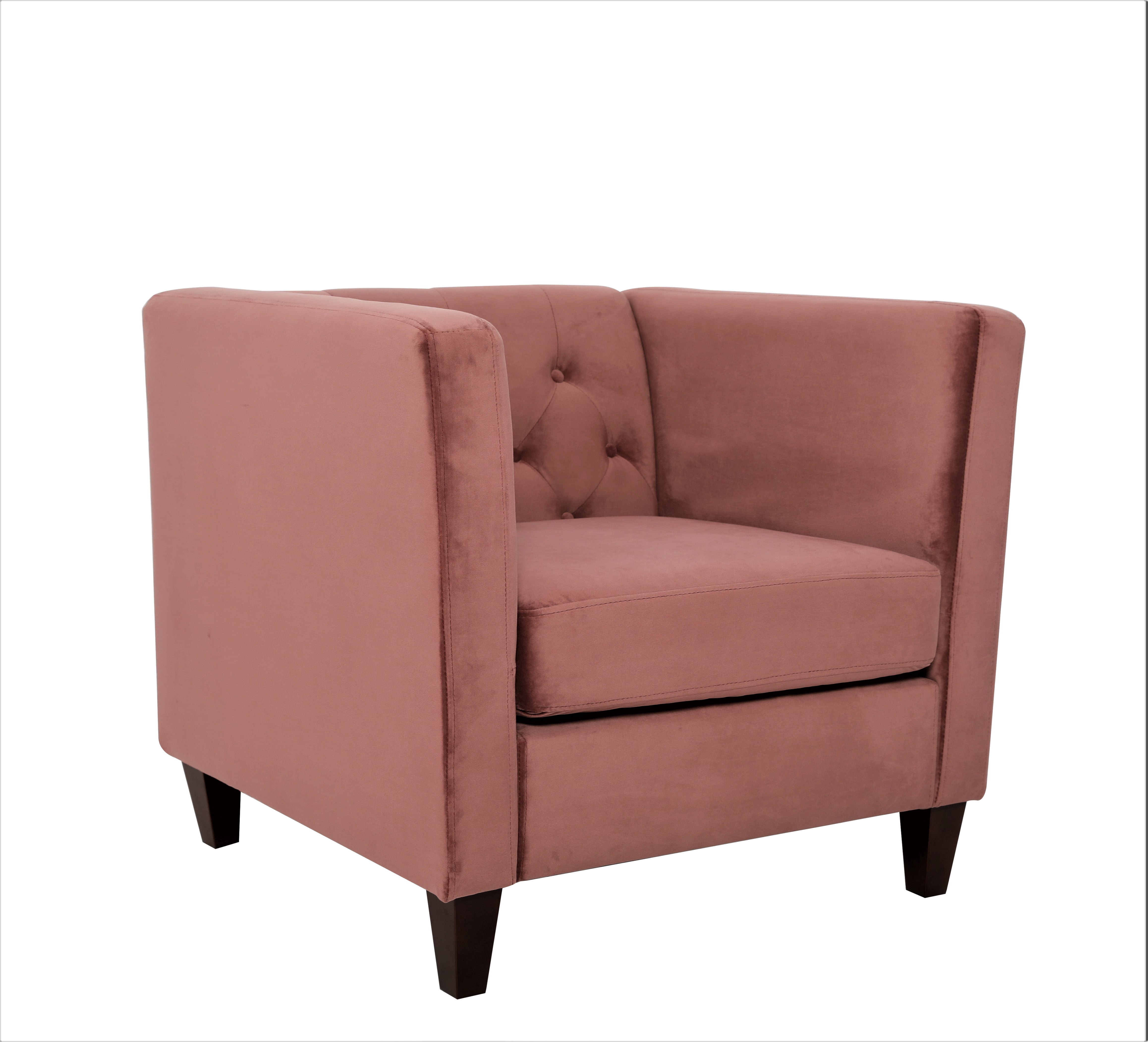 Uspridefurniture Lisette 33.07'' Velvet Square Armchair, Pink